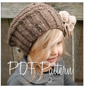 Knitting PATTERN-The Lilian Beret Toddler, Child, Adult sizes image 2