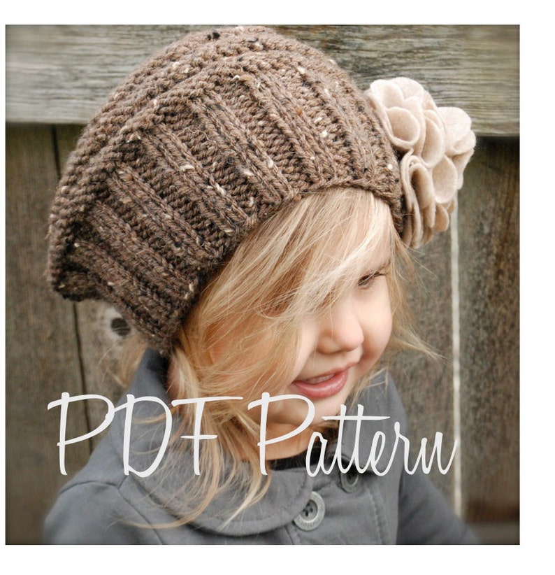 Knitting PATTERN-The Lilian Beret Toddler, Child, Adult sizes image 2