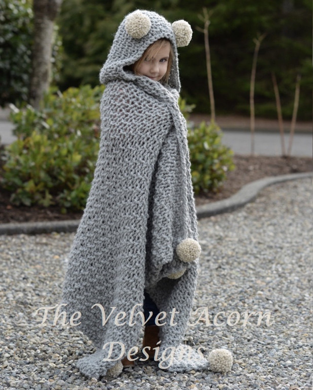 KNITTING PATTERN Benton Hooded Blanket x small Small