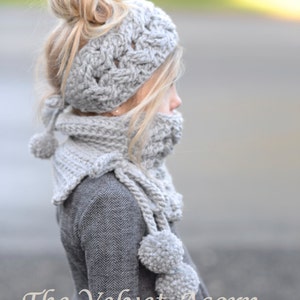 CROCHET PATTERN-Plumlyn Warmer Set Toddler, Child, and Adult sizes image 2