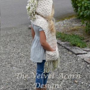Crochet PATTERN-The Ulyne Unicorn Hooded Scarf 12/18 months, Toddler, Child, Teen, Adult sizes image 2