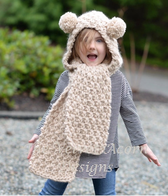 Echarpe-capuche pour enfant au tricot, DIY par Alice Gerfault