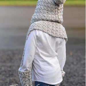 Crochet PATTERN-The Summit Hooded Scarf 12/18 month,Toddler, Child, Teen, Adult sizes image 2