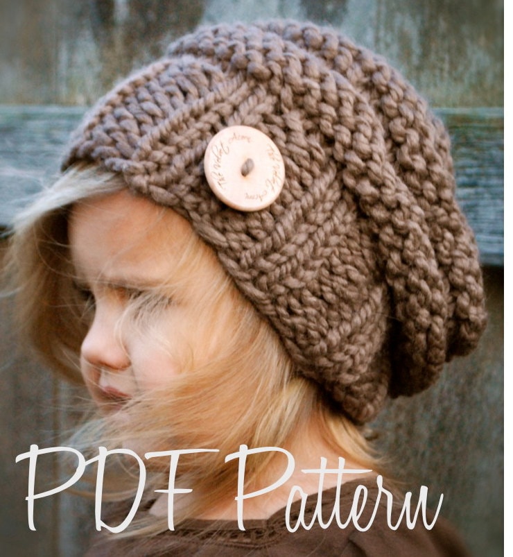 KNITTING PATTERN - Brielle Slouchy (Toddler, Child, and Adult sizes)
