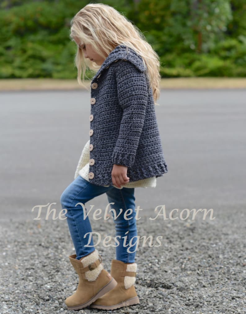 CROCHET PATTERN-The Breslin Sweater 2/3, 4/5, 6/7, 8/9, 10/12, 14/16, Small, Medium, Large and X-Large sizes image 1