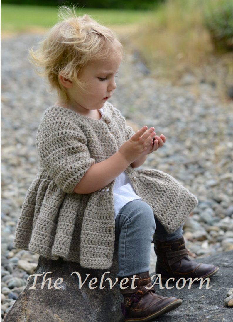 CROCHET PATTERN-The Rufflyn Cardigan 3/4, 5/6, 7/8, 9/10, 11/12 years image 3