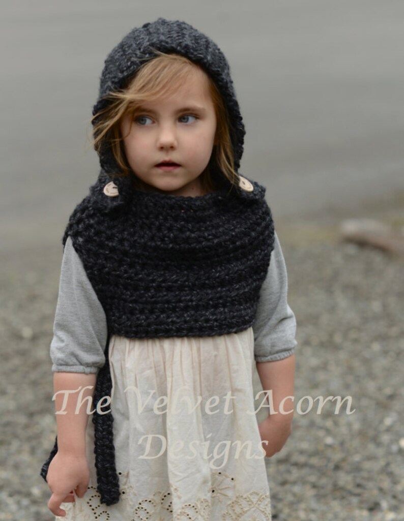 Crochet PATTERN-The Barron Hood 12/18 months-2, 3/4, 5/7, 8/12, teen/sm. adult, adult sizes image 3