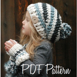 Crochet PATTERN-The Feyona Cap/Mitt Set (Toddler, Child and Adult sizes)