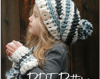 Crochet PATTERN-The Feyona Cap/Mitt Set (Toddler, Child and Adult sizes)