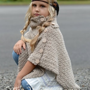 CROCHET PATTERN-The Timberlyn Poncho (toddler, child, teen and adult sizes)