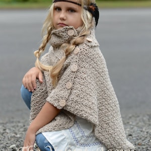 CROCHET PATTERN-The Timberlyn Poncho toddler, child, teen and adult sizes image 1