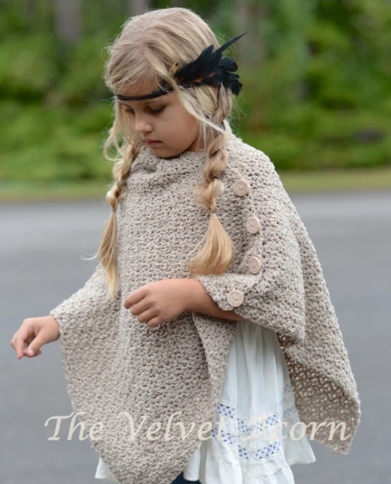 CROCHET PATTERN-The Timberlyn Poncho toddler, child, teen and adult sizes image 2