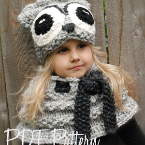 Knitting PATTERN-The Oxford Owl Set Toddler, Child and Adult sizes image 1