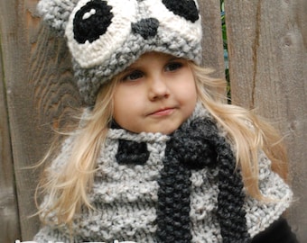 Knitting PATTERN-The Oxford Owl Set (Toddler, Child and Adult sizes)