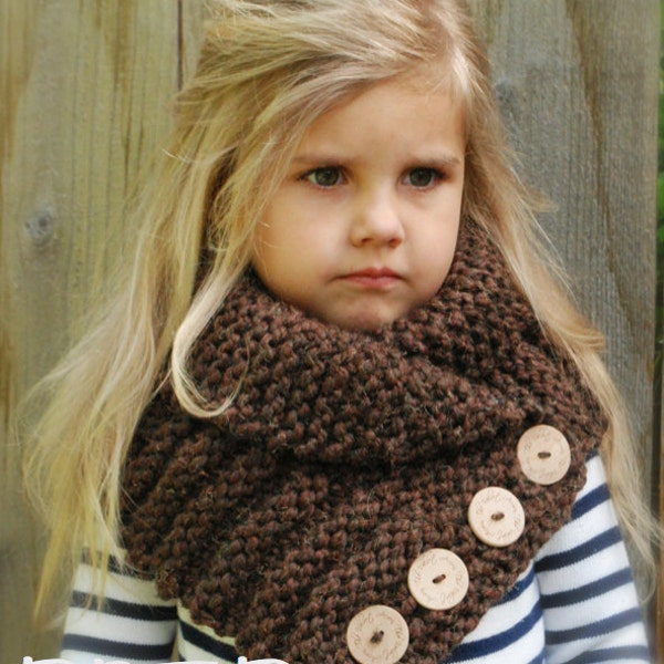 KNITTING PATTERN - Ruston Cowl (Toddler, Child, Adult sizes)