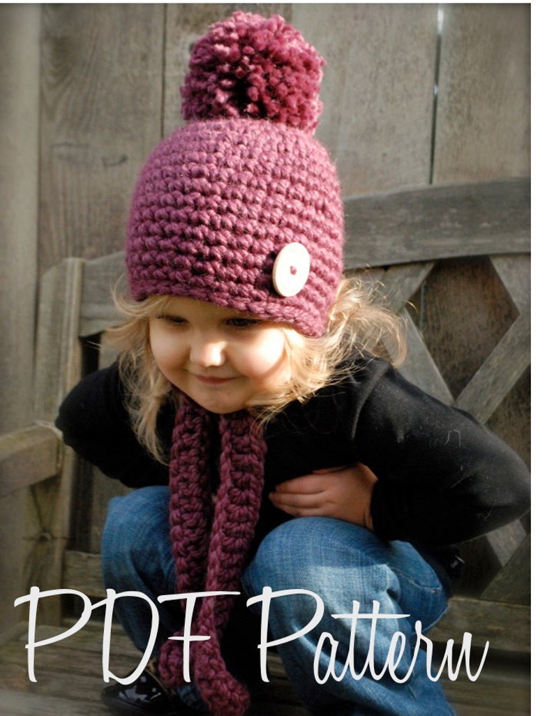 Crochet PATTERN-The Rylie Hat Toddler, Child, and Adult sizes image 1