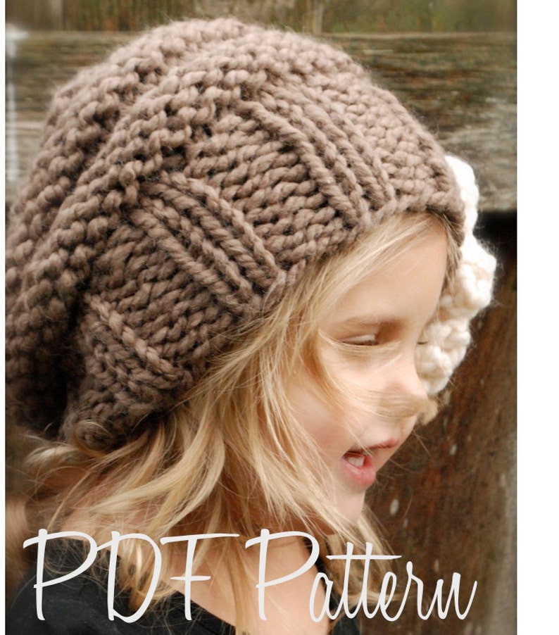 Knitting PATTERN-The Sophia Slouchy Toddler, Child and Adult sizes image 3