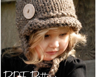 Knitting PATTERN-The Dakota Cap (Toddler, Child, Adult sizes)