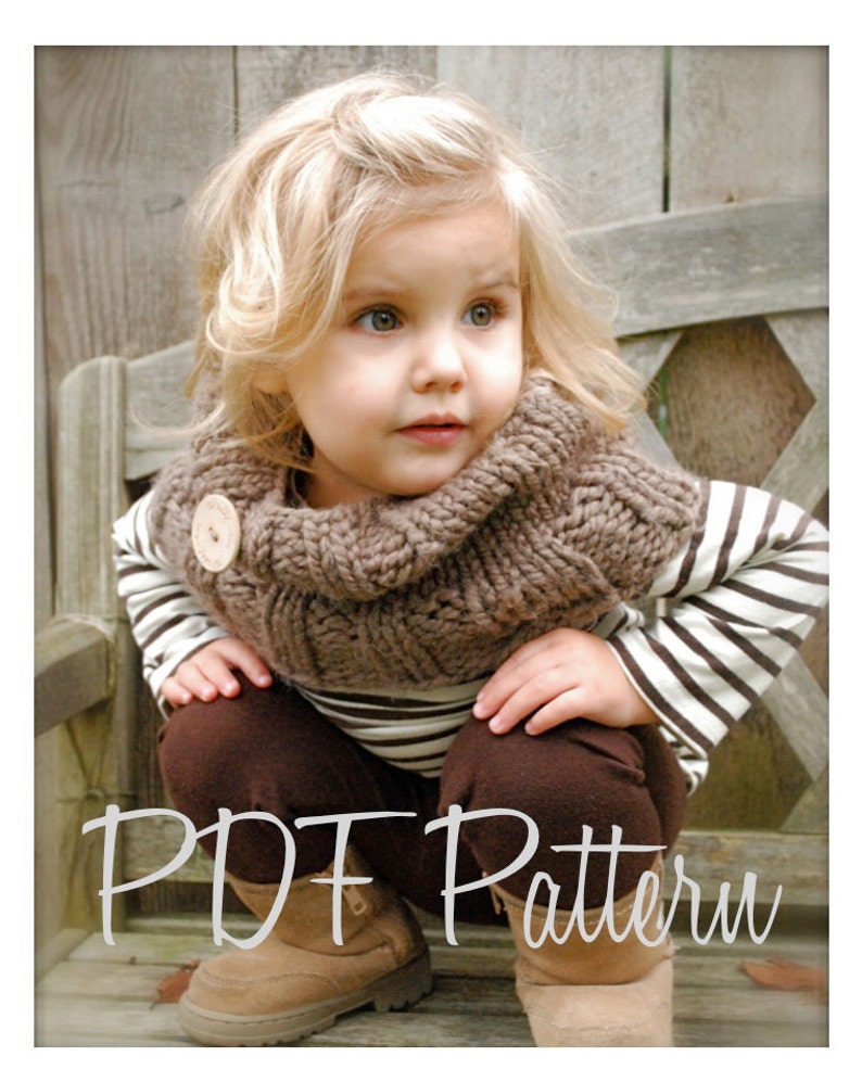 Knitting PATTERN-The Brooklynn Cowl Child, and Adult sizes image 1