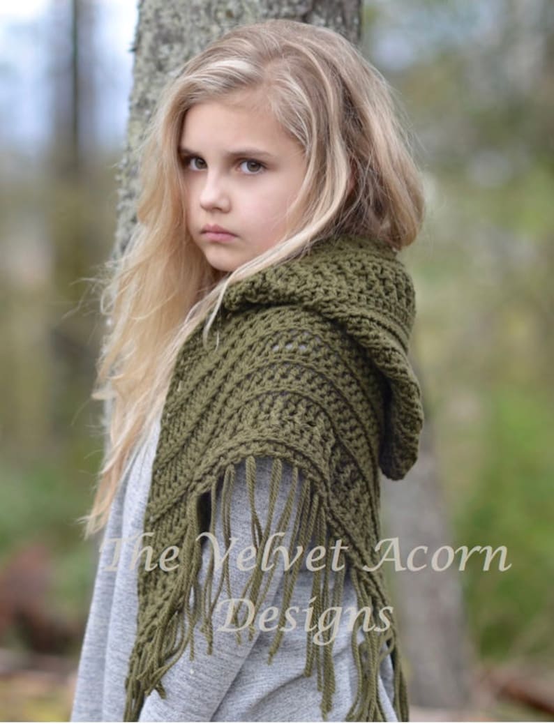 CROCHET PATTERN-The Brocade Shawl toddler, child and adult sizes image 4