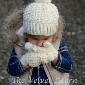 Knitting PATTERN-The Pomlynn Hat/Mitten Set Toddler, Child, Adult sizes image 3