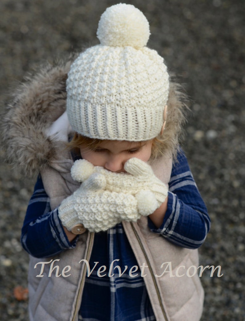 Knitting PATTERN-The Pomlynn Hat/Mitten Set Toddler, Child, Adult sizes image 3