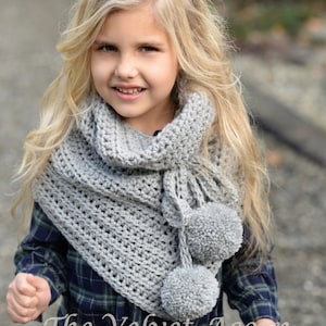 CROCHET PATTERN-The Pennon Shawl toddler, child, adult sizes image 1