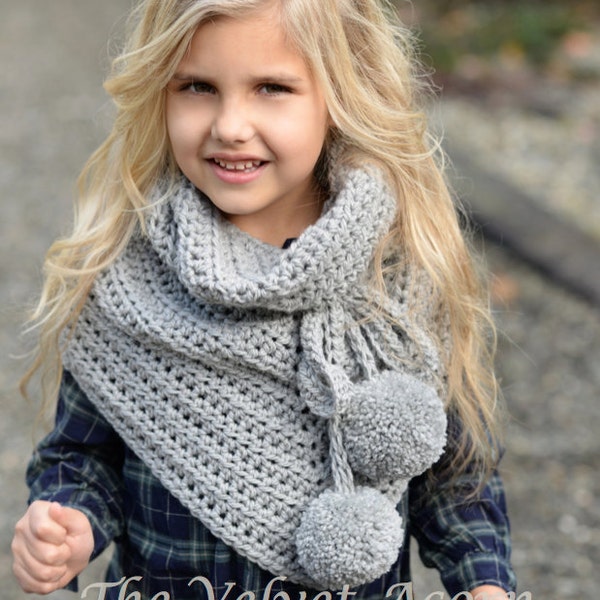 CROCHET PATTERN-The Pennon Shawl (toddler, child, adult sizes)