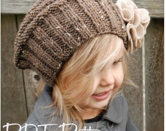 Knitting PATTERN-The Lilian Beret (Toddler, Child, Adult sizes)