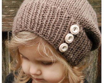 Knitting PATTERN-The Raevyn Slouchy (Toddler, Child, Adult sizes)