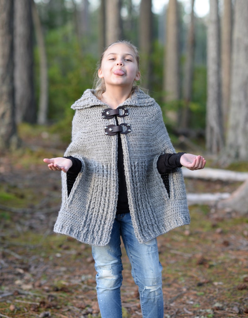 CROCHET PATTERN-The Romney Cape Coat 3/4, 5/7, 8/10, 11/13, 14/16, sm, med, large, xlarge, xxlarge, 3xlarge, 4xlarge image 5