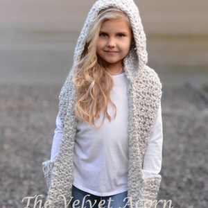 Crochet PATTERN-The Summit Hooded Scarf 12/18 month,Toddler, Child, Teen, Adult sizes image 4