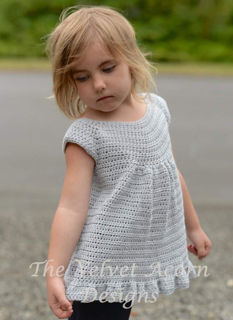 CROCHET PATTERN-The Swaleigh Top 2/3, 4/5, 6/7, 8/9, 10/11, 12/13, 14/16, Small, Medium and Large sizes image 1