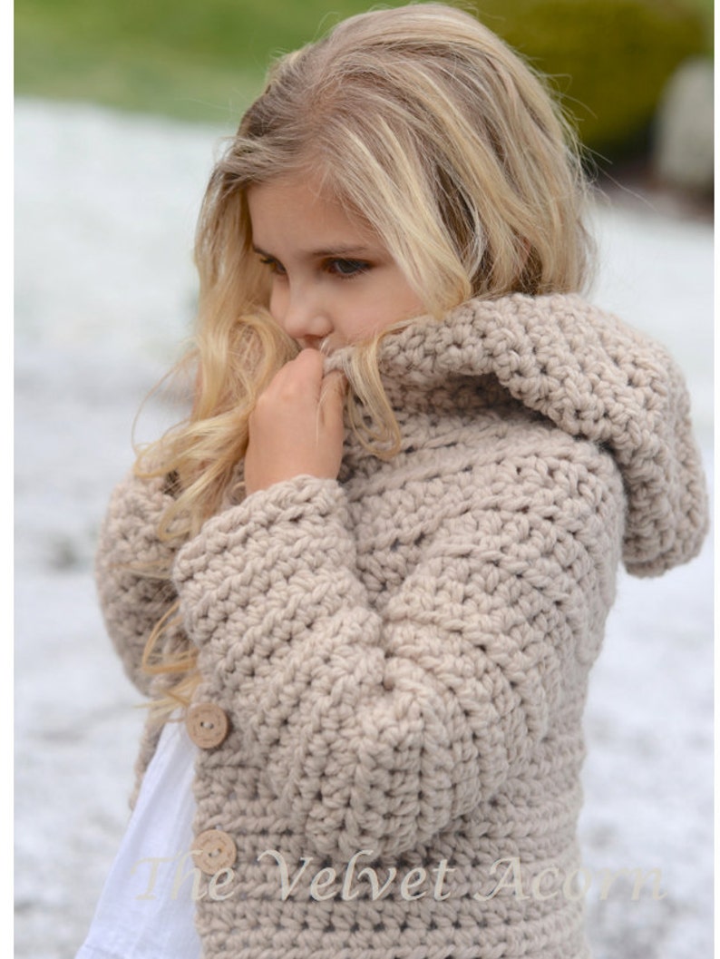 CROCHET PATTERN-The Veilynn Sweater 2, 3/4, 5/7, 8/10, 11/13, 14/16, S/M, L/XL sizes image 1