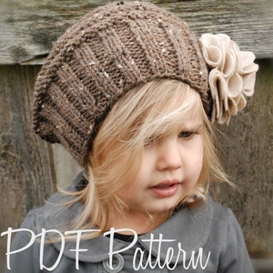 Knitting PATTERN-The Lilian Beret Toddler, Child, Adult sizes image 1