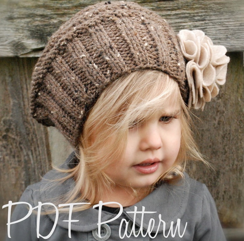 Knitting PATTERN-The Lilian Beret Toddler, Child, Adult sizes image 1