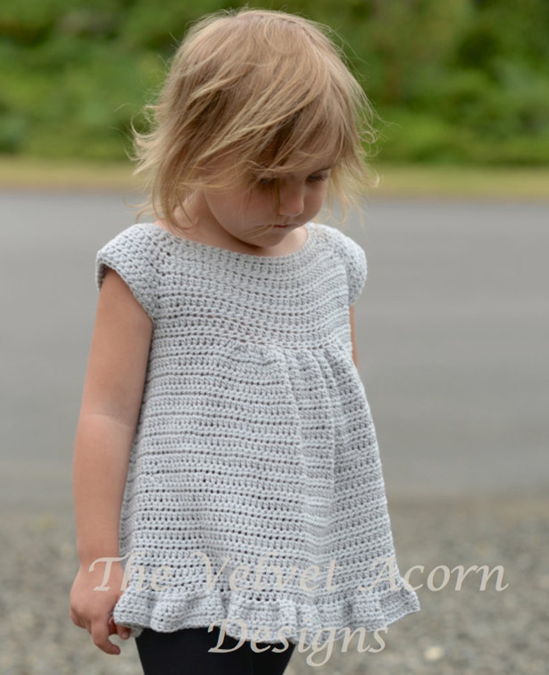 CROCHET PATTERN-The Swaleigh Top 2/3, 4/5, 6/7, 8/9, 10/11, 12/13, 14/16, Small, Medium and Large sizes image 2