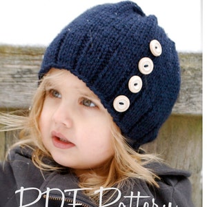 Knitting PATTERN-The Hudson Hat (Toddler, Child, Adult sizes)