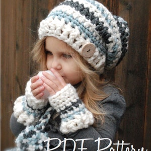 Crochet PATTERN-The Feyona Cap/Mitt Set (Toddler, Child and Adult sizes)