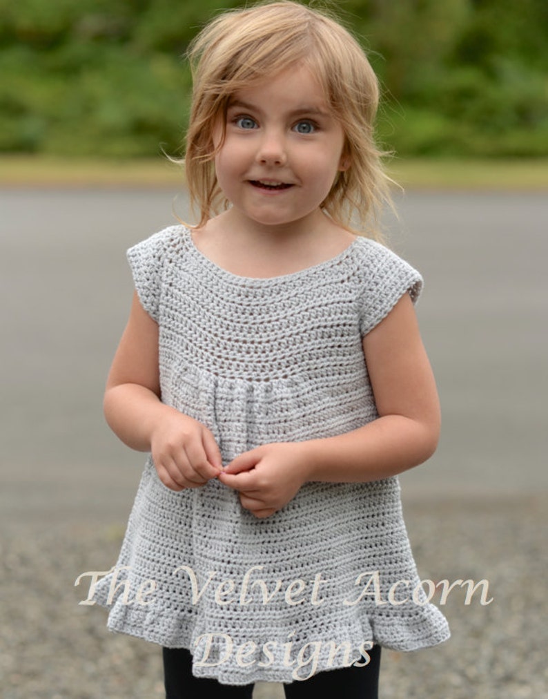 CROCHET PATTERN-The Swaleigh Top 2/3, 4/5, 6/7, 8/9, 10/11, 12/13, 14/16, Small, Medium and Large sizes image 4