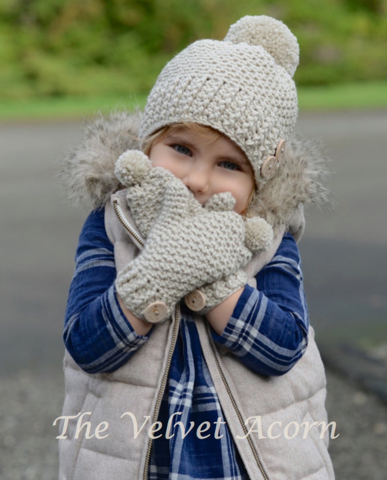 CROCHET PATTERN-Pomleigh Set Toddler, Child, and Adult sizes image 1