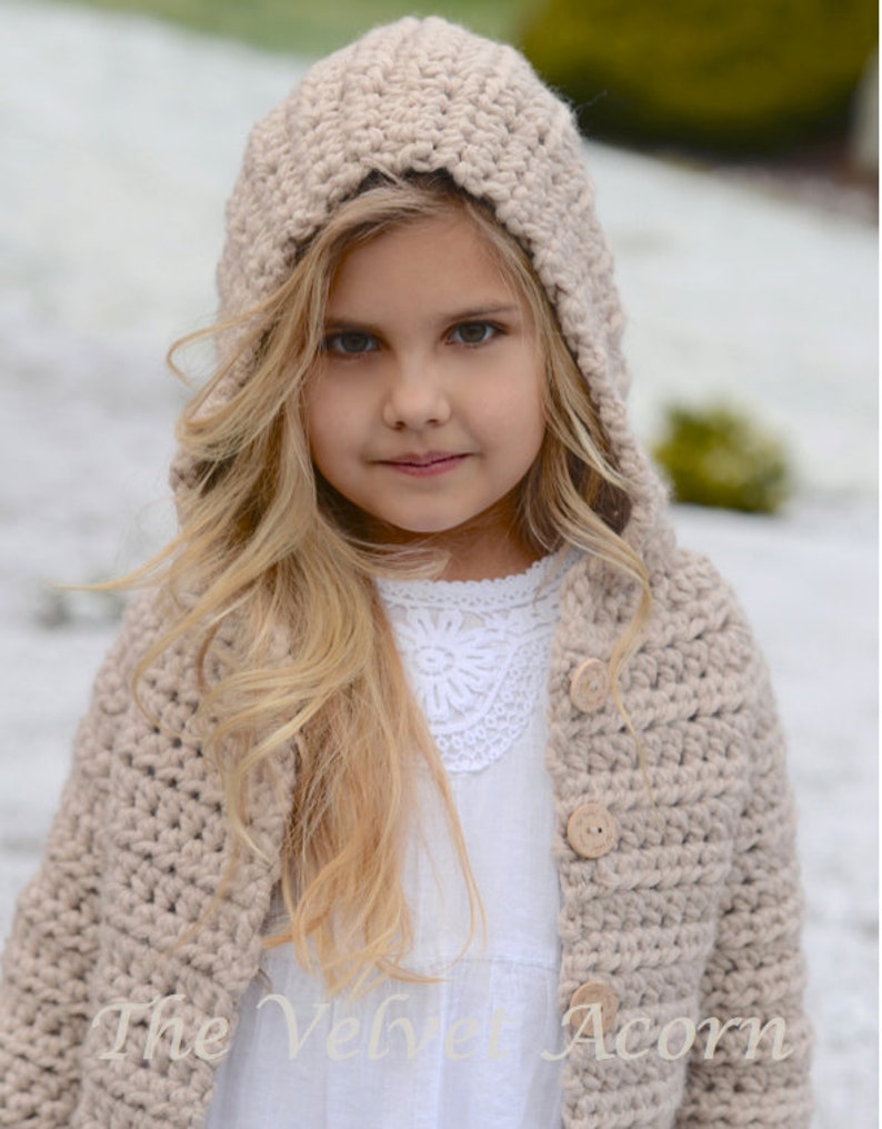 CROCHET PATTERN-The Veilynn Sweater 2, 3/4, 5/7, 8/10, 11/13, 14/16, S/M, L/XL sizes image 3