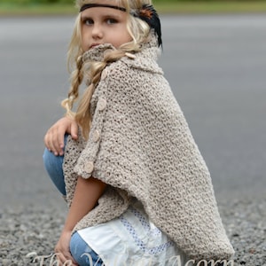 CROCHET PATTERN-The Timberlyn Poncho toddler, child, teen and adult sizes image 3