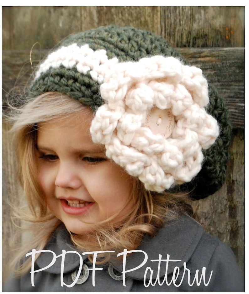 Crochet PATTERN-The Dailynn Slouchy pattern includes sizes for: toddler, child, and adult image 2