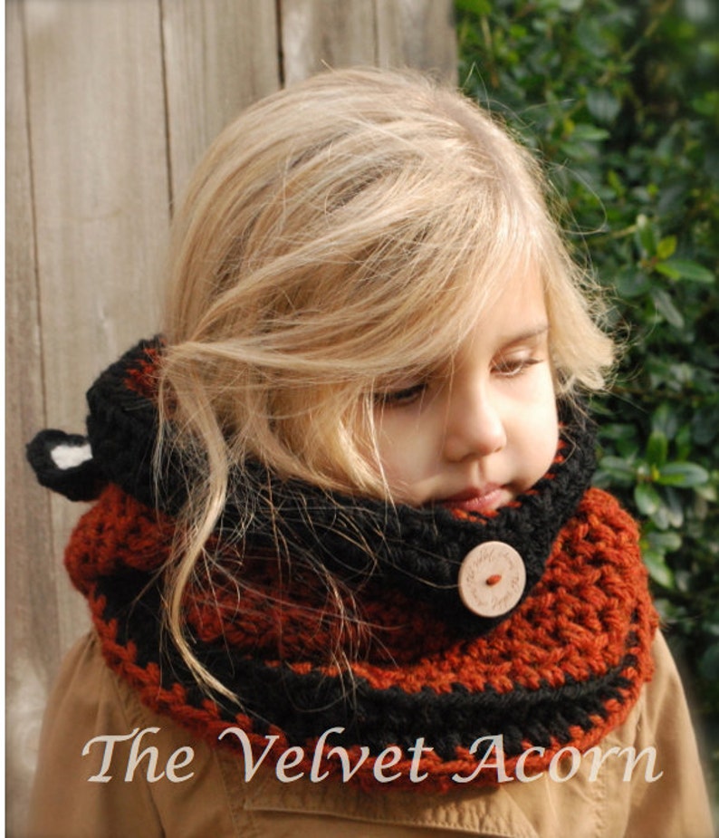 CROCHET PATTERN-Flint Fox Cowl 12/18 months, Toddler, Child, Adult sizes image 3