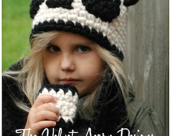 Crochet PATTERN-The Paige Panda Hat/Scarf (Toddler, Child, and Adult sizes)