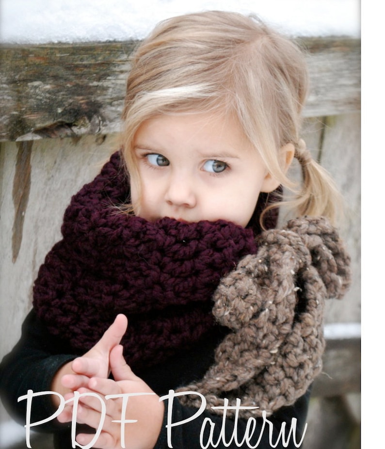 Crochet PATTERN-The Vienna Cowl Adult,Child sizes image 1