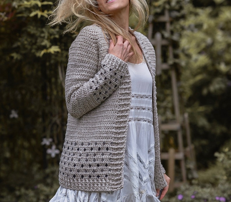 Crochet PATTERN-The Rain Haven Cardigan 2/3, 4/5, 6/7, 8/9, 10/12, 14/16, S, M, L, X-L, XX-L, XX-L/L3X-L and 3X-L/4X-L image 7