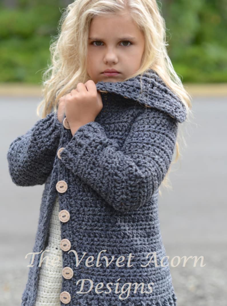 CROCHET PATTERN-The Breslin Sweater 2/3, 4/5, 6/7, 8/9, 10/12, 14/16, Small, Medium, Large and X-Large sizes image 3