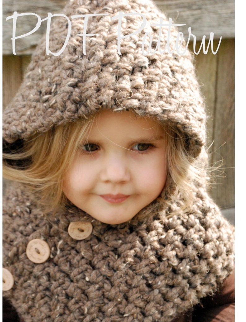 Crochet PATTERN-The Hampton Hood Toddler, Child, Adult sizes image 2